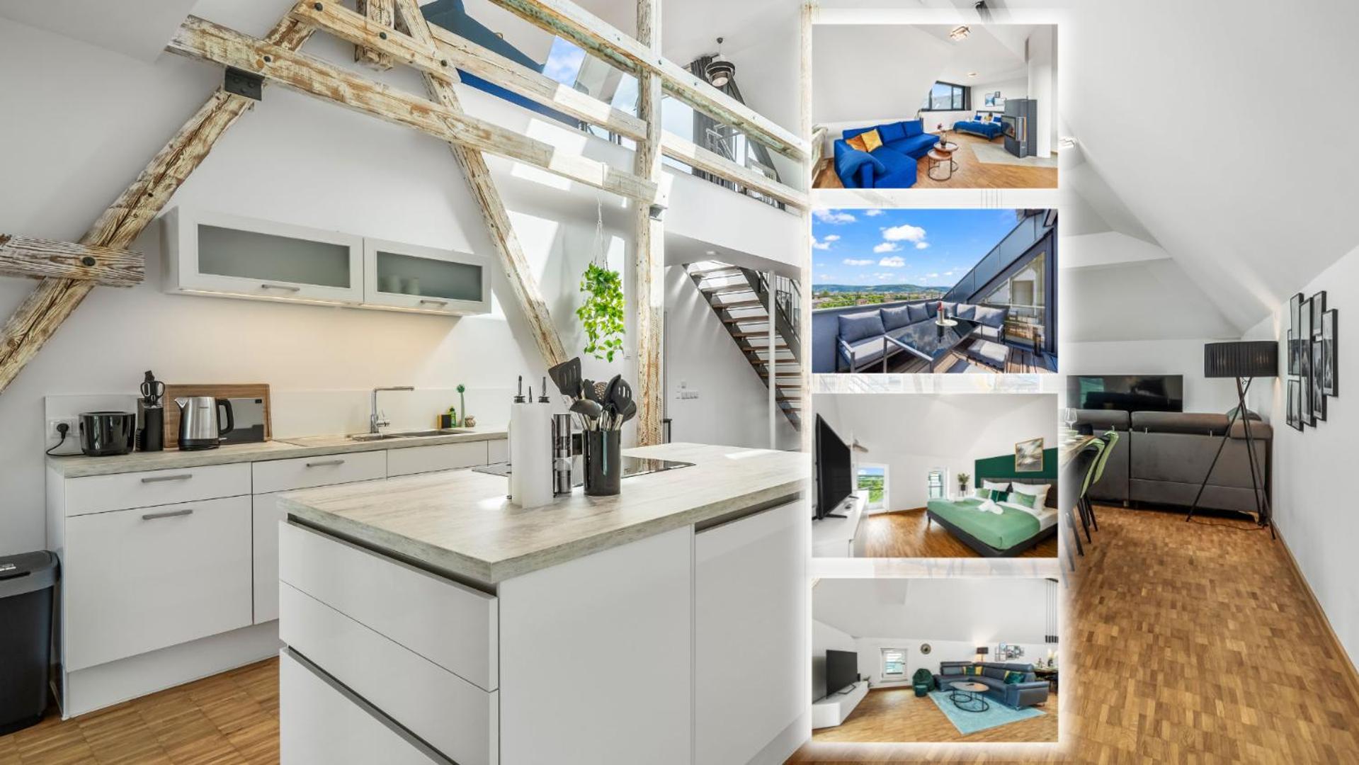 Dnd Design Loft I 170Qm I Parken I Balkon I Workstation I Netflix I Kaffee I Waschmaschine I Trockner I Xbox I Ausblick Apartment Wurzburg Exterior photo